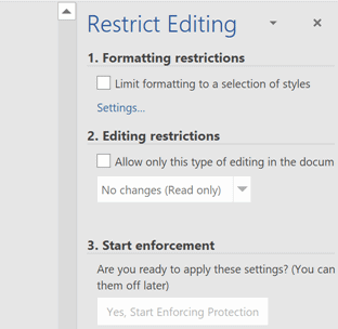 Restrict word editing